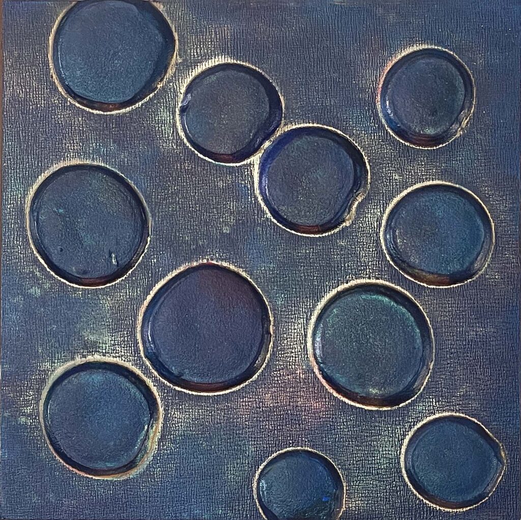 Unsurety No. 3 abstract polka dot plaster painting