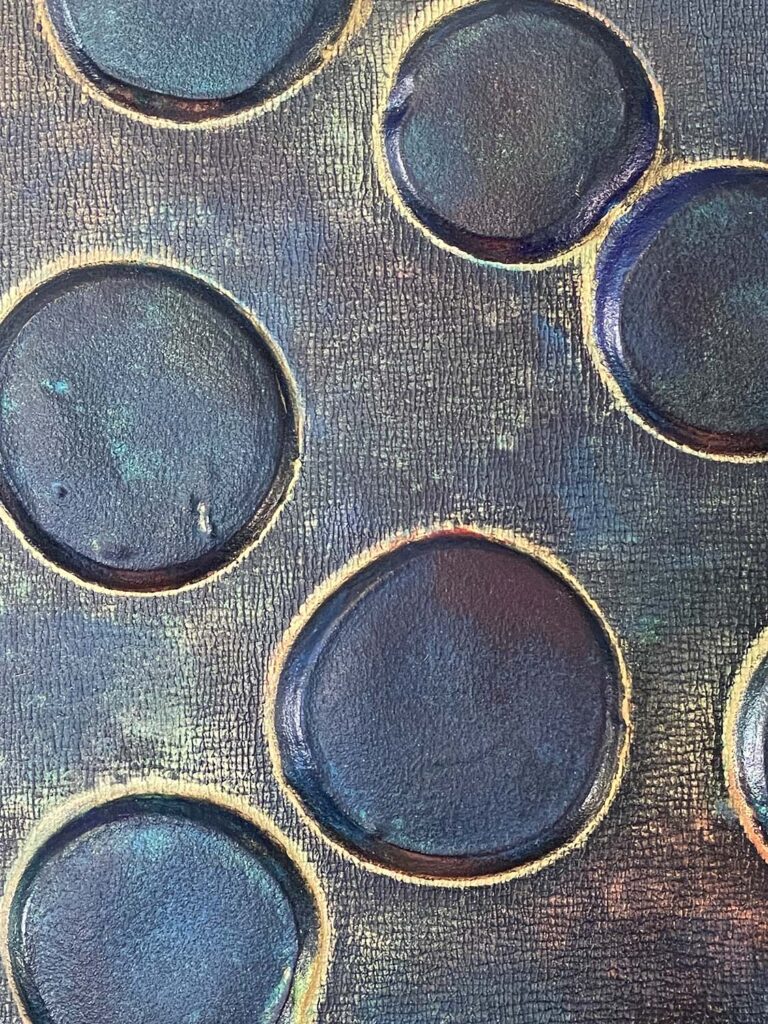 Unsurety No. 3 abstract polka dot plaster painting