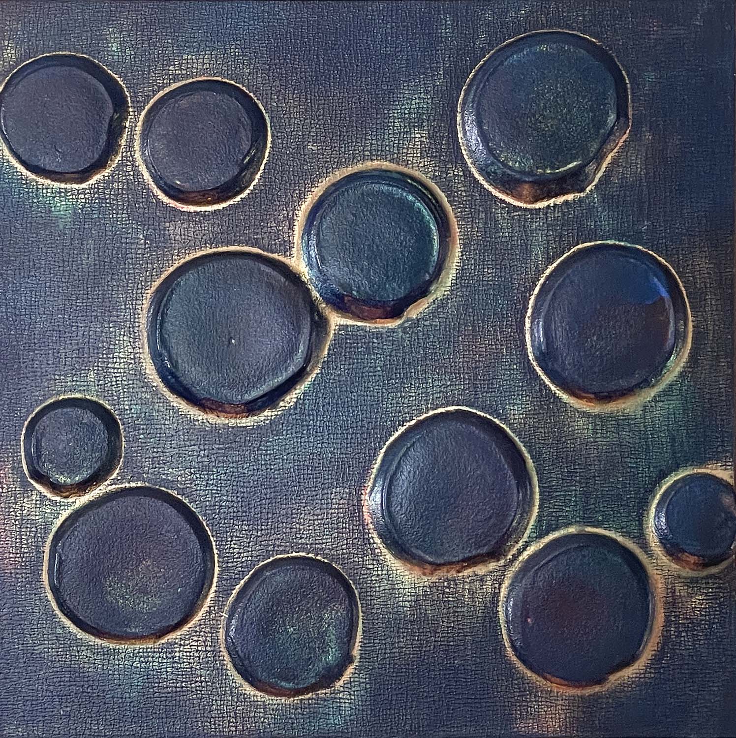 Unsurety No. 2 abstract polka dot plaster painting