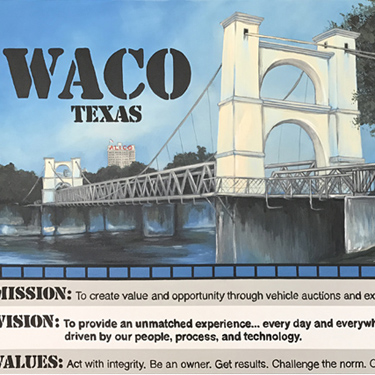 Waco Texas Copart Signage Mural