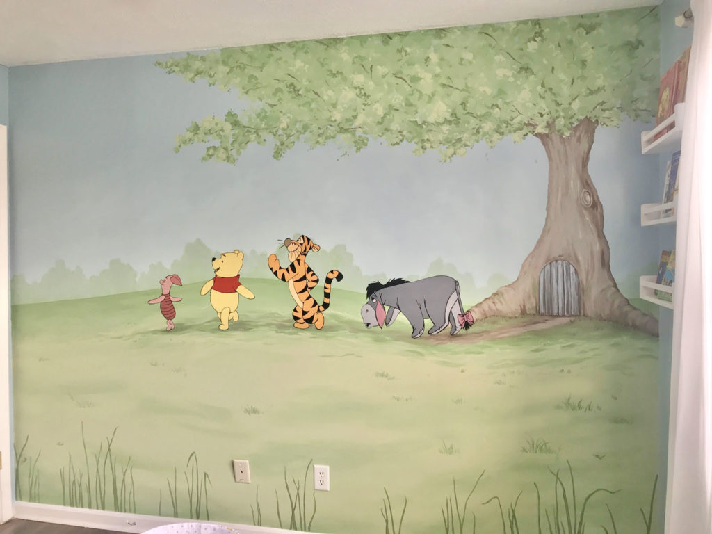 Winnie the Pooh Character Mural