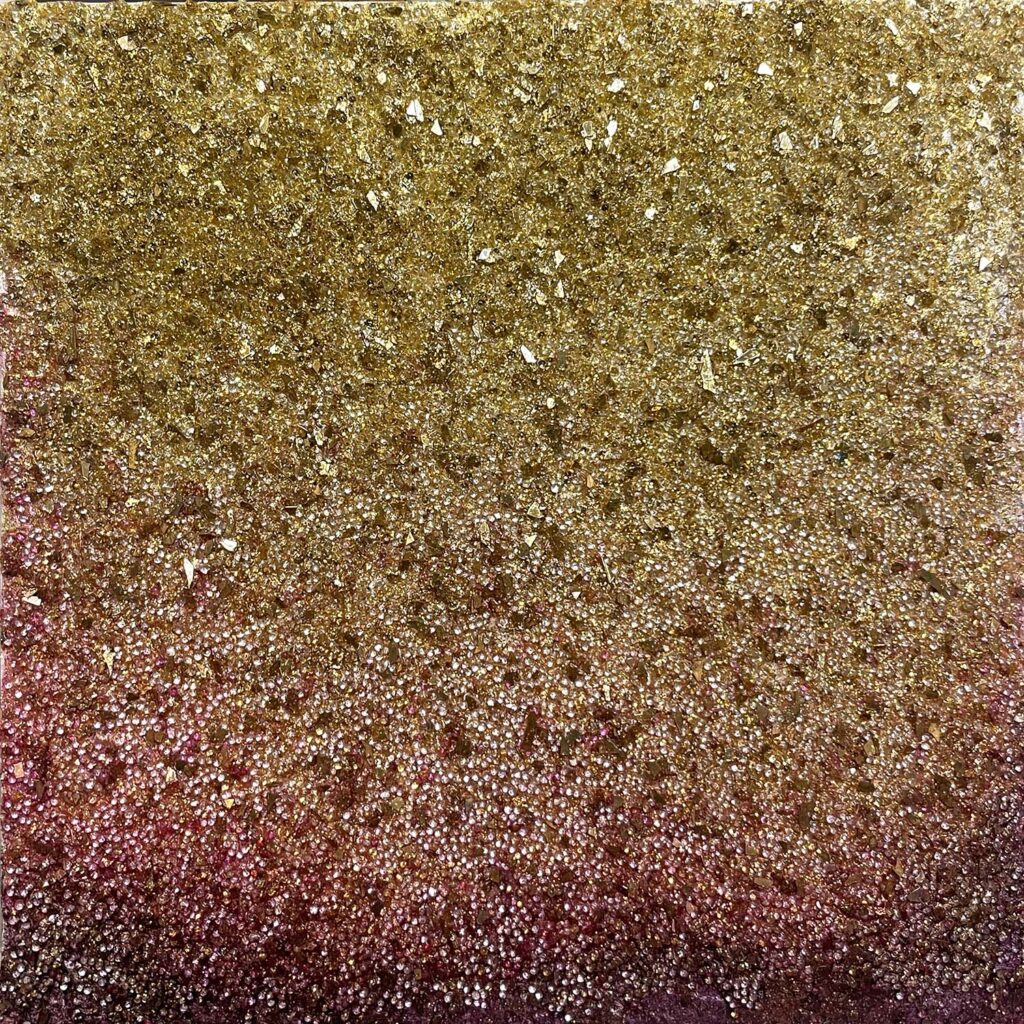 Yes matted painting gold sparkle