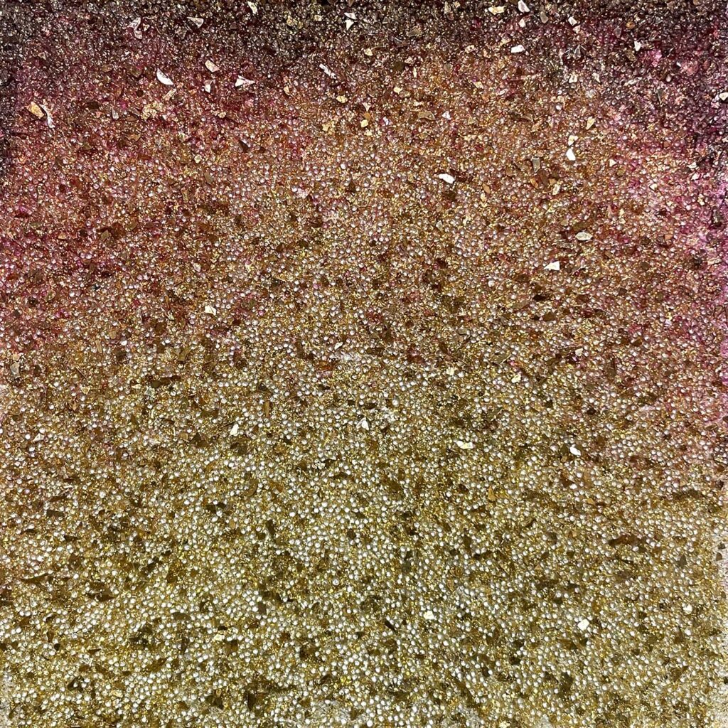 You Will Find Me matted painting gold sparkle